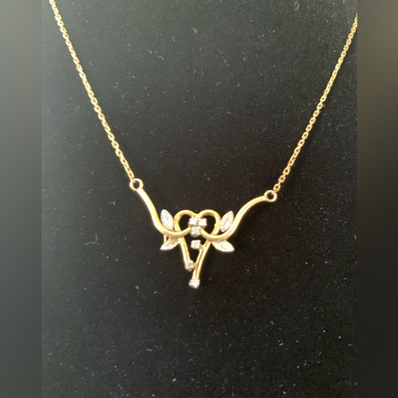 1930’s Diamond Gilt Vintage Necklace - Picture 3 of 13